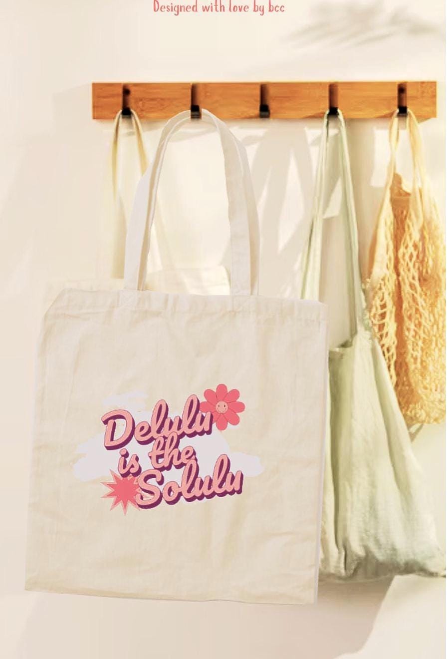 Kpop Tote Bag, Delulu Is Solulu, Fan Merch, Aesthetic Gift, Reusable Shopper Bag