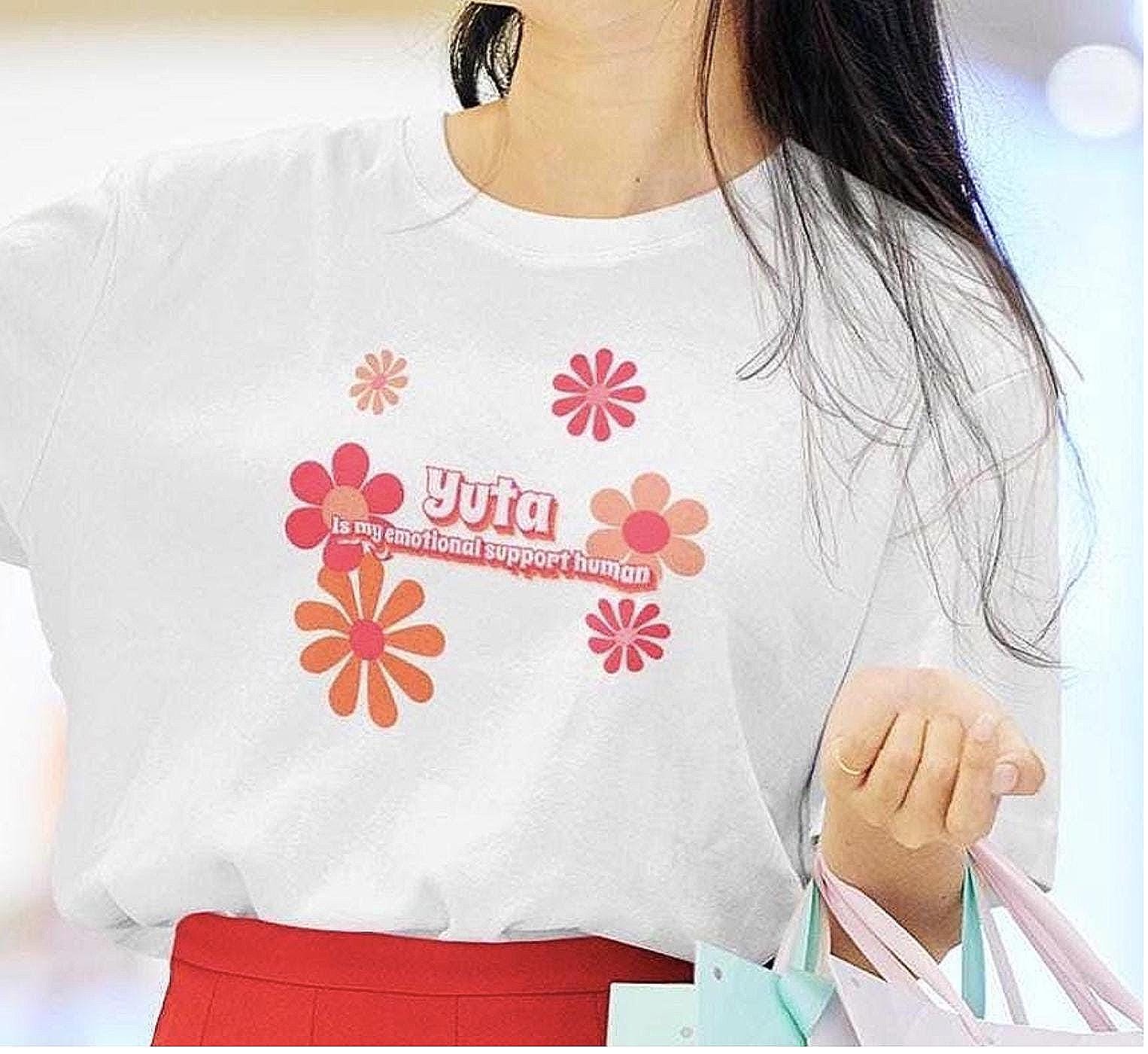 NCT 127 Kpop Shirt, Yuta Emotional Support Human Tee, Fan Merch, Concert Outfit, Unisex Cotton T-Shirt