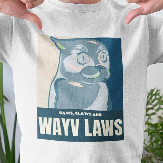 WayV Kpop Shirt, Paws Claws and WayV Laws Tee, Funny Fan Merch, Cute Outfit, Unisex Cotton T-Shirt