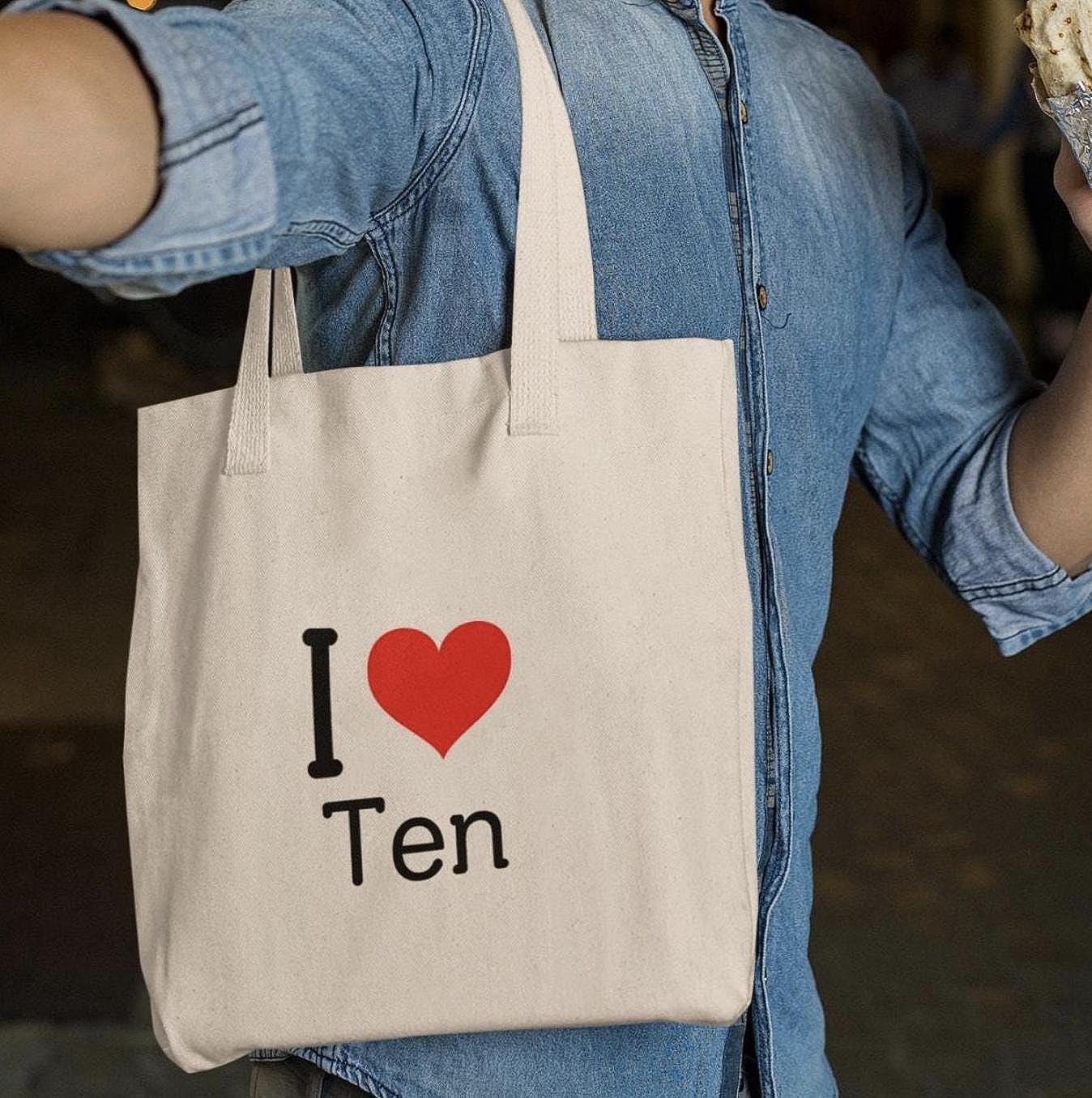 WayV Kpop, I Love Ten Tote, Aesthetic Outfit, Fan Merch, Unisex Cotton Tote Bag
