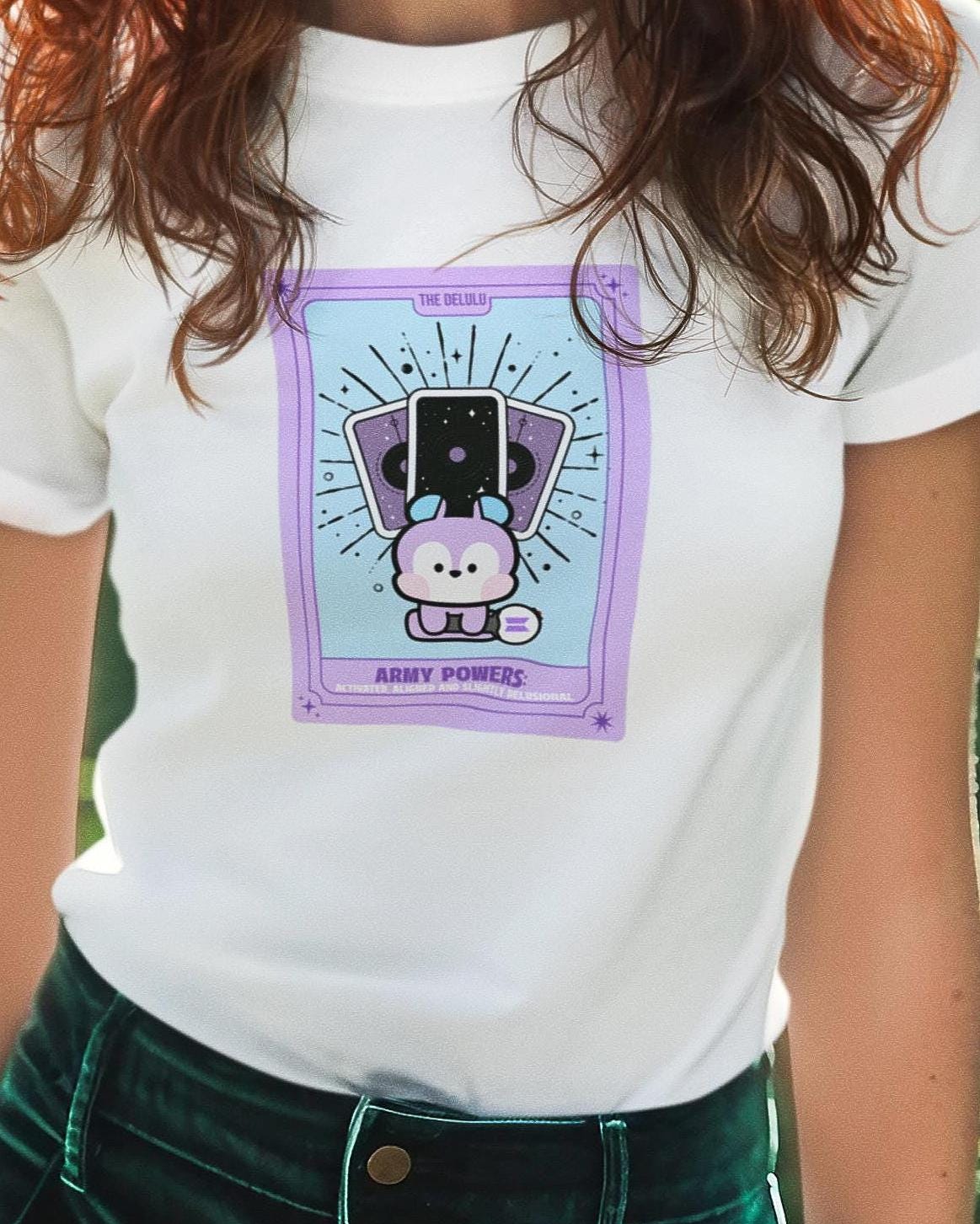 BTS Kpop shirt, BT21 Mang Tarot Tee, Army Fan Merch, Concert Outfit, Unisex Cotton T-Shirt