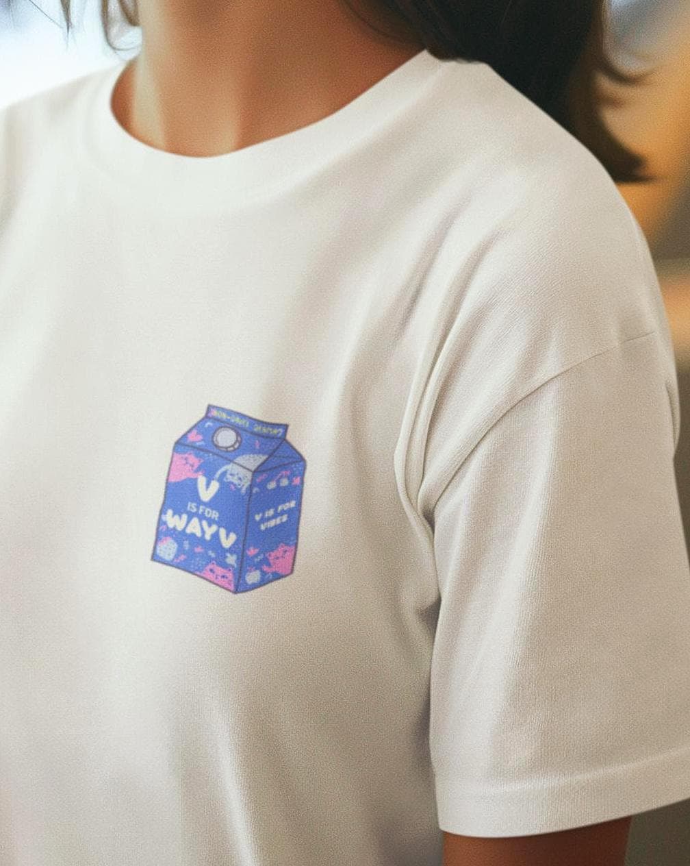 WayV Kpop Shirt, Non Dairy Drama Tee, V Is For WayV Milk Carton Graphic, Funny Fan Merch