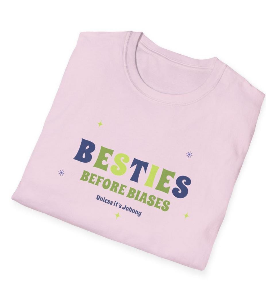 NCT127 Kpop Shirt, Johnny Besties Before Biases Tee, Aesthetic Outfit, Fan Merch, Unisex Cotton T-Shirt