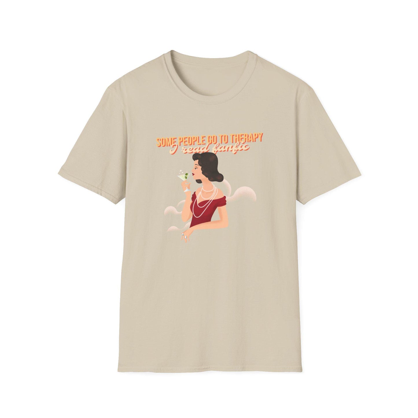 Kpop Fan Shirt, Some People Go to Therapy I Read Fanfic Tee, Funny Fanfiction Merch, Aesthetic Outfit, Unisex Cotton T-Shirt