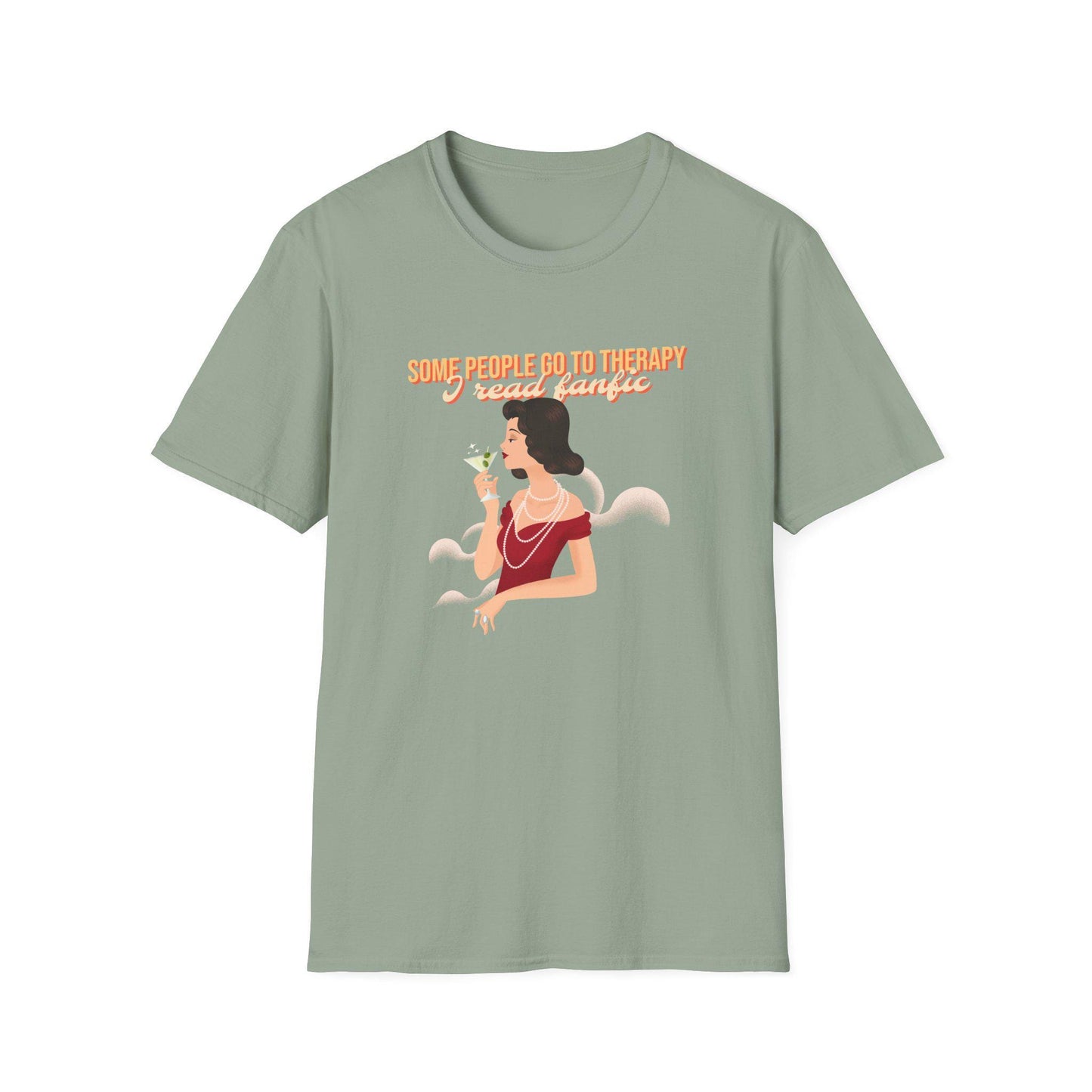 Kpop Fan Shirt, Some People Go to Therapy I Read Fanfic Tee, Funny Fanfiction Merch, Aesthetic Outfit, Unisex Cotton T-Shirt