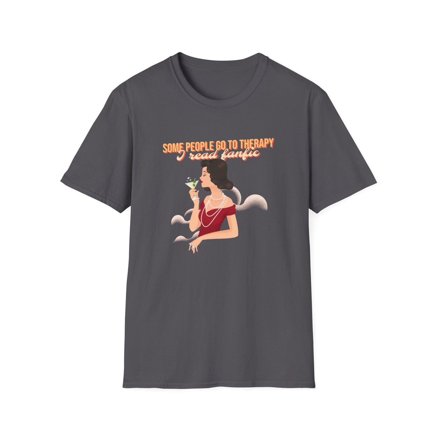 Kpop Fan Shirt, Some People Go to Therapy I Read Fanfic Tee, Funny Fanfiction Merch, Aesthetic Outfit, Unisex Cotton T-Shirt