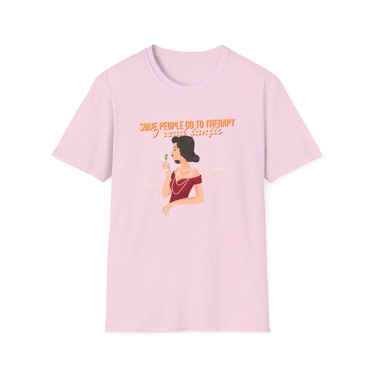 Kpop Fan Shirt, Some People Go to Therapy I Read Fanfic Tee, Funny Fanfiction Merch, Aesthetic Outfit, Unisex Cotton T-Shirt