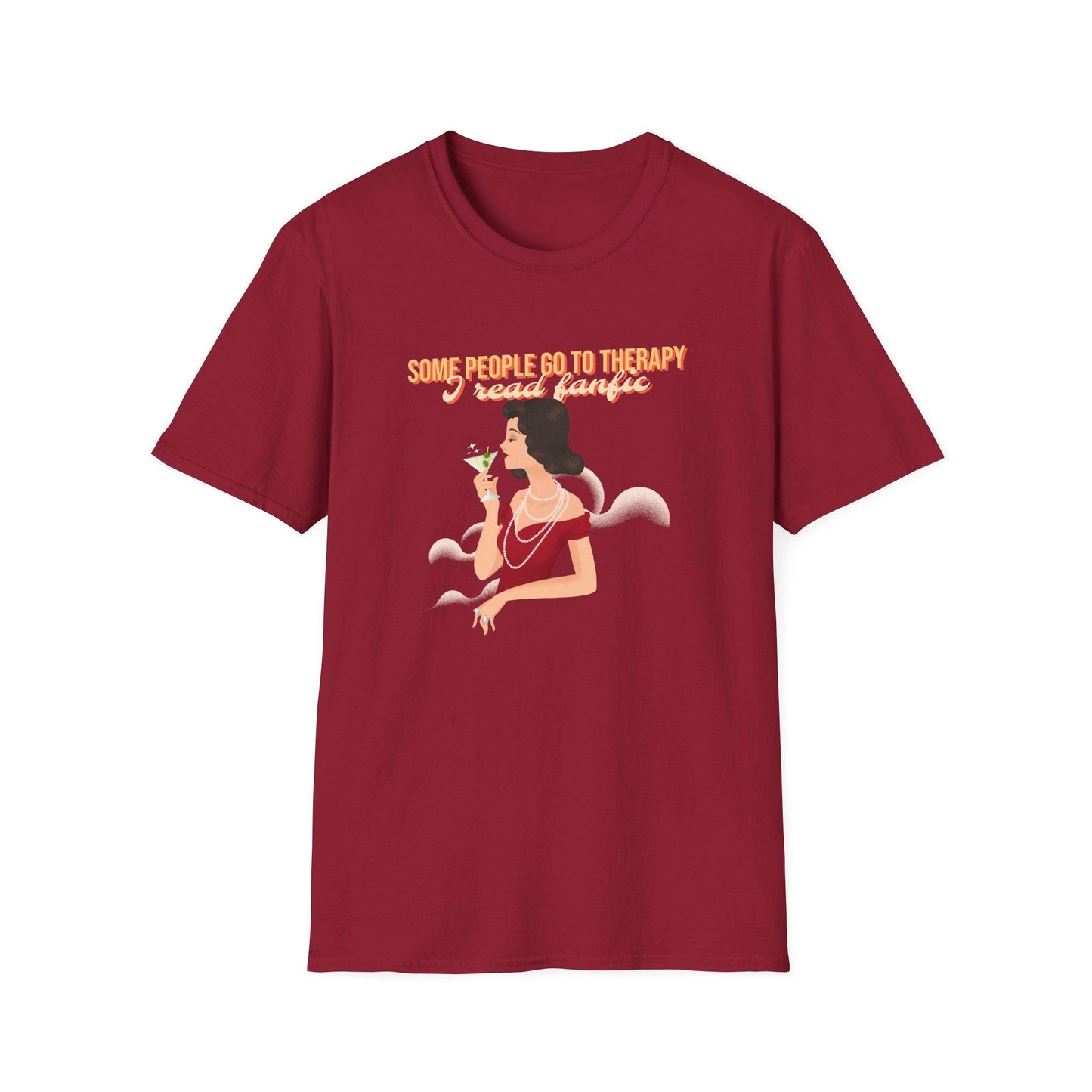 Kpop Fan Shirt, Some People Go to Therapy I Read Fanfic Tee, Funny Fanfiction Merch, Aesthetic Outfit, Unisex Cotton T-Shirt