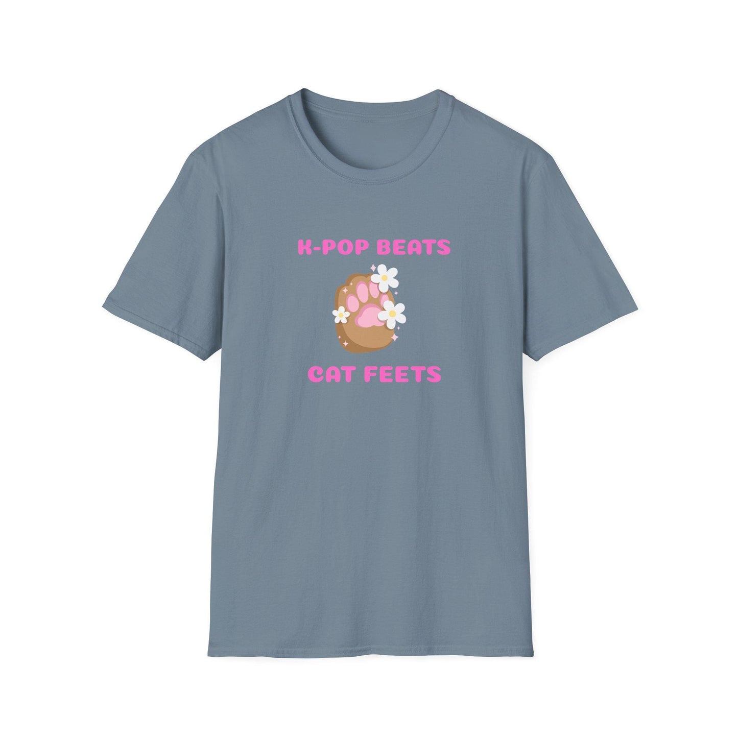 Kpop Cat Shirt, Beats and Cat Feets Tee, Funny Fan Merch, Cute Aesthetic Outfit, Unisex Cotton Top
