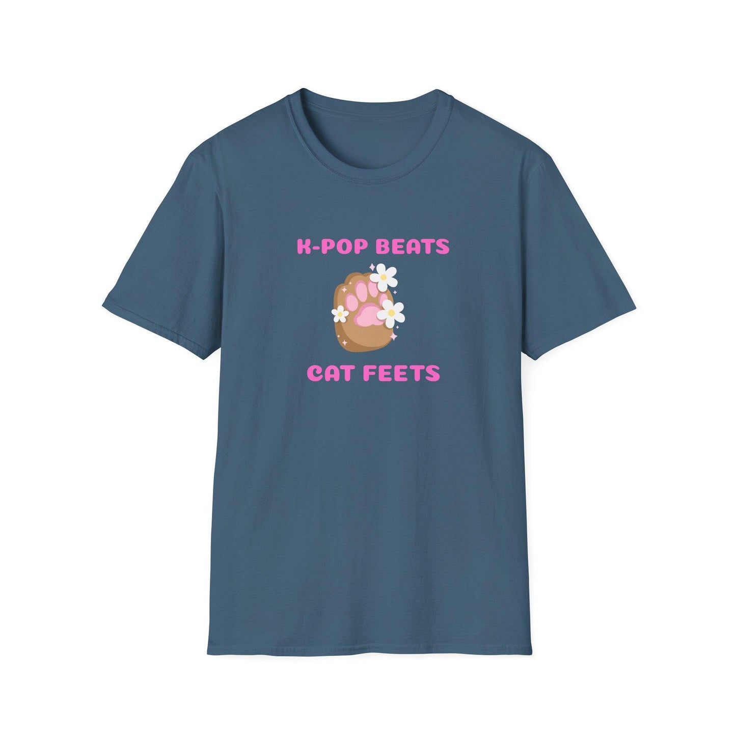 Kpop Cat Shirt, Beats and Cat Feets Tee, Funny Fan Merch, Cute Aesthetic Outfit, Unisex Cotton Top