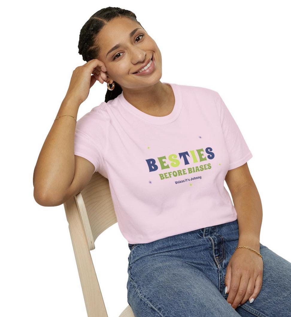 NCT127 Kpop Shirt, Johnny Besties Before Biases Tee, Aesthetic Outfit, Fan Merch, Unisex Cotton T-Shirt
