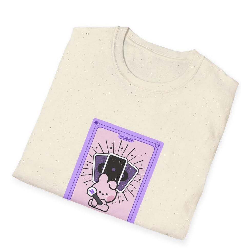 BTS Kpop Shirt, BT21 Cooky Tarot Tee, Fan Merch, Concert Outfit, Unisex Cotton T-Shirt
