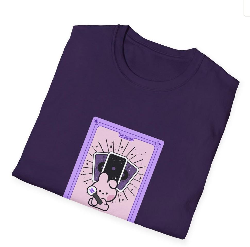 BTS Kpop Shirt, BT21 Cooky Tarot Tee, Fan Merch, Concert Outfit, Unisex Cotton T-Shirt