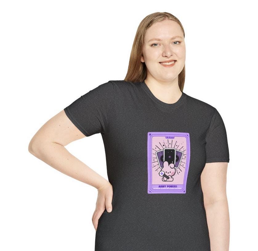 BTS Kpop Shirt, BT21 Cooky Tarot Tee, Fan Merch, Concert Outfit, Unisex Cotton T-Shirt