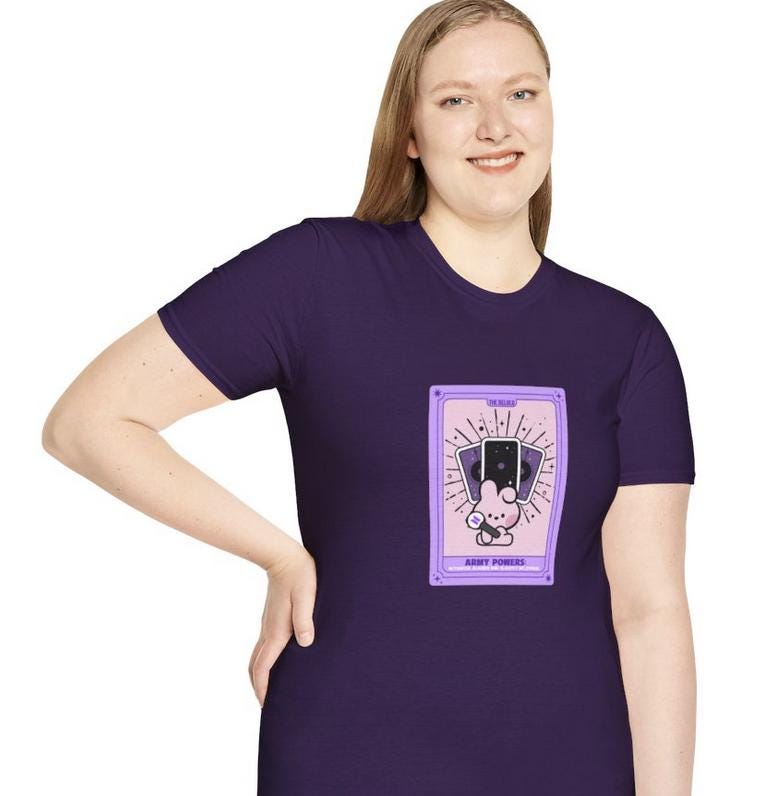 BTS Kpop Shirt, BT21 Cooky Tarot Tee, Fan Merch, Concert Outfit, Unisex Cotton T-Shirt