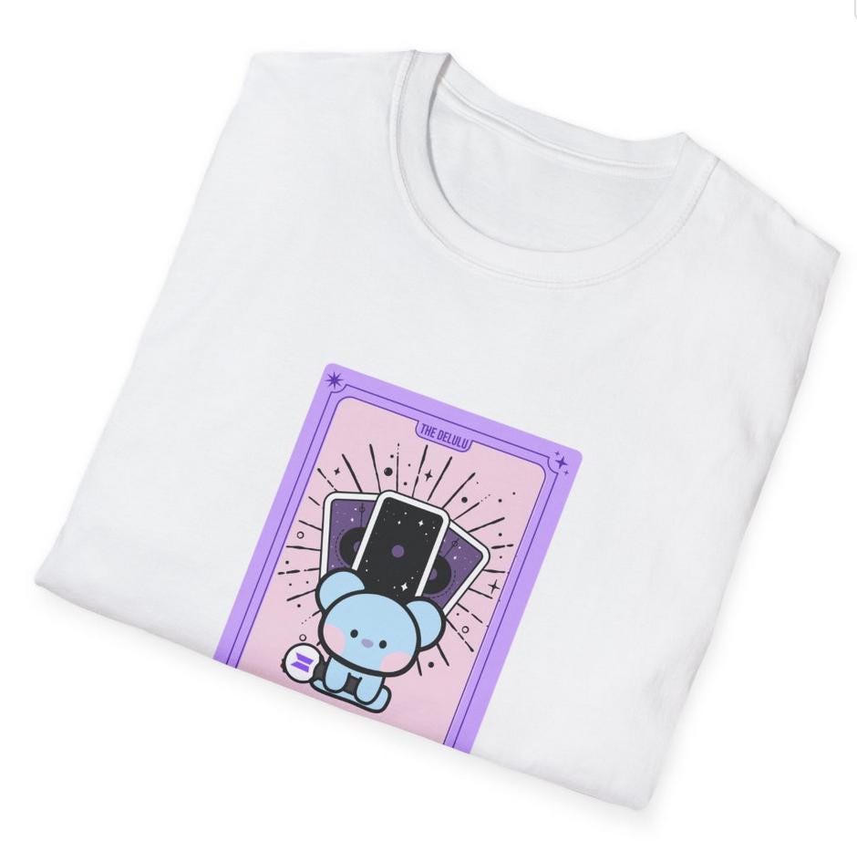 BTS Kpop Shirt, BT21 Koya Tarot Design, Fan Gift, Concert Outfit Tee, Unisex Cotton Top