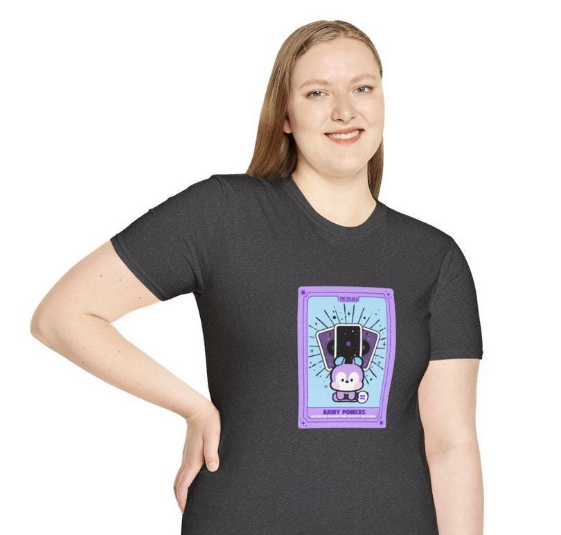 BTS Kpop shirt, BT21 Mang Tarot Tee, Army Fan Merch, Concert Outfit, Unisex Cotton T-Shirt