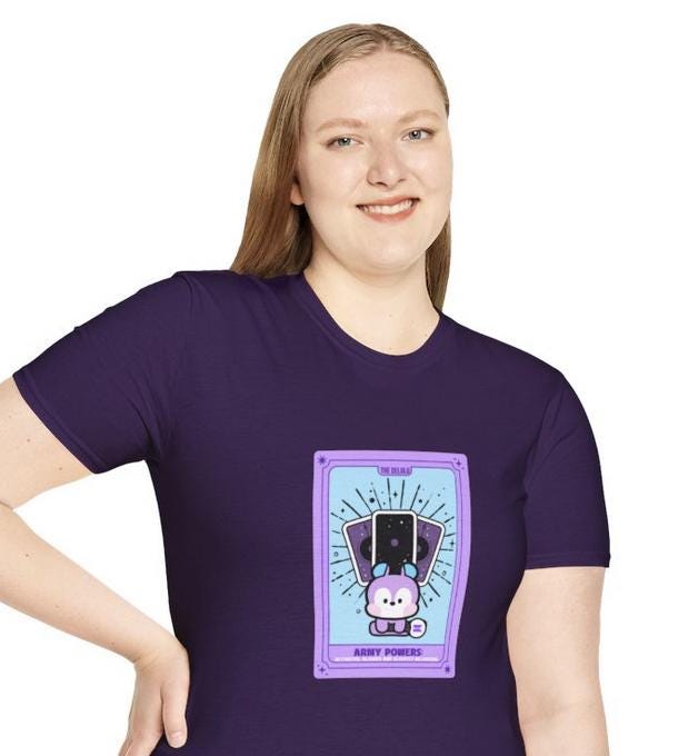 BTS Kpop shirt, BT21 Mang Tarot Tee, Army Fan Merch, Concert Outfit, Unisex Cotton T-Shirt