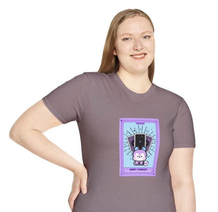 BTS Kpop shirt, BT21 Mang Tarot Tee, Army Fan Merch, Concert Outfit, Unisex Cotton T-Shirt