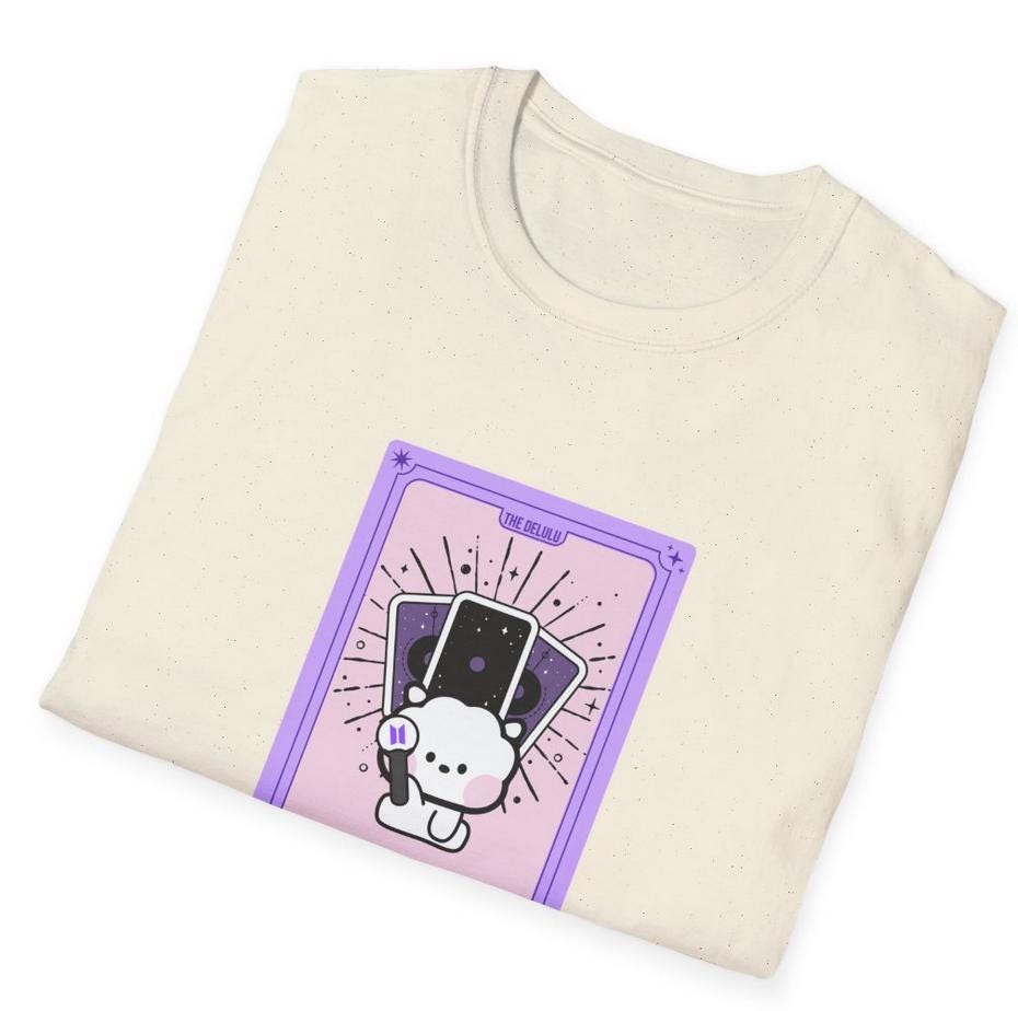 BTS Kpop Shirt, BT21 RJ Tarot Tee, Army Fan Merch, Concert Outfit, Unisex Cotton T-Shirt