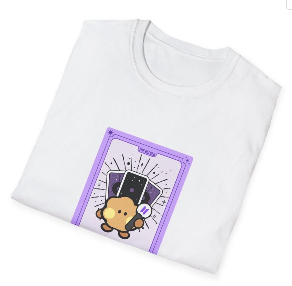 BTS Kpop Shirt, BT21 Shooky Tarot Design, Fan Gift, Concert Outfit Tee, Unisex Cotton Top