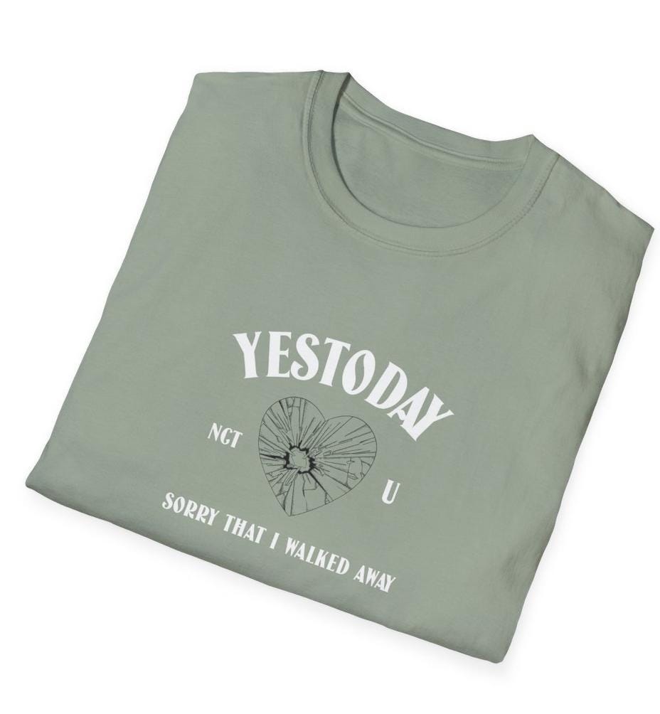 NCT U Kpop Shirt, Yestoday Lyric Tee, Fan Merch, Concert Outfit, Unisex Cotton T-Shirt