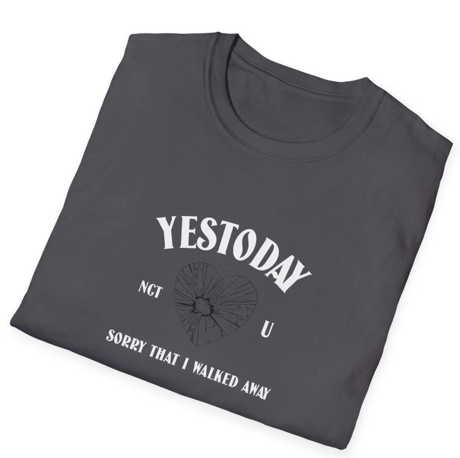 NCT U Kpop Shirt, Yestoday Lyric Tee, Fan Merch, Concert Outfit, Unisex Cotton T-Shirt