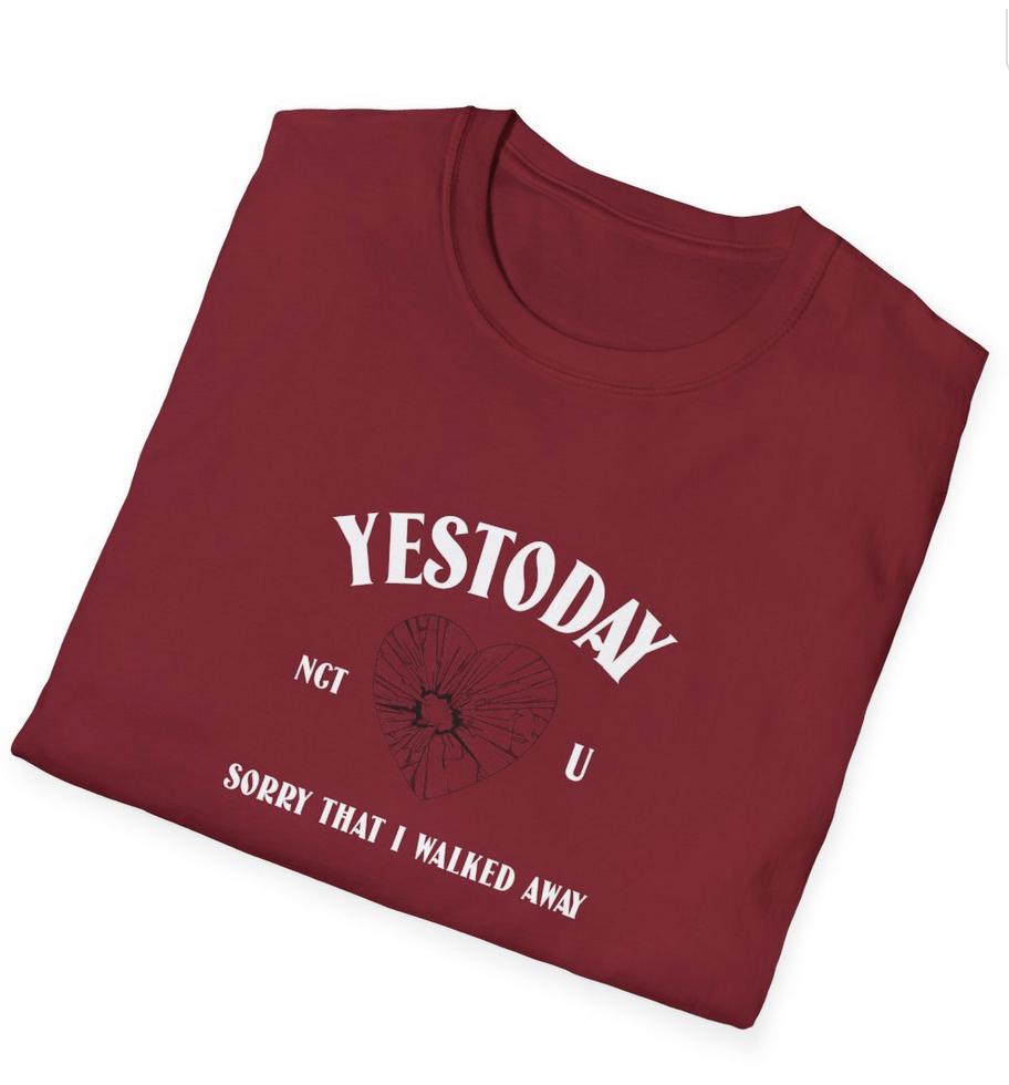 NCT U Kpop Shirt, Yestoday Lyric Tee, Fan Merch, Concert Outfit, Unisex Cotton T-Shirt
