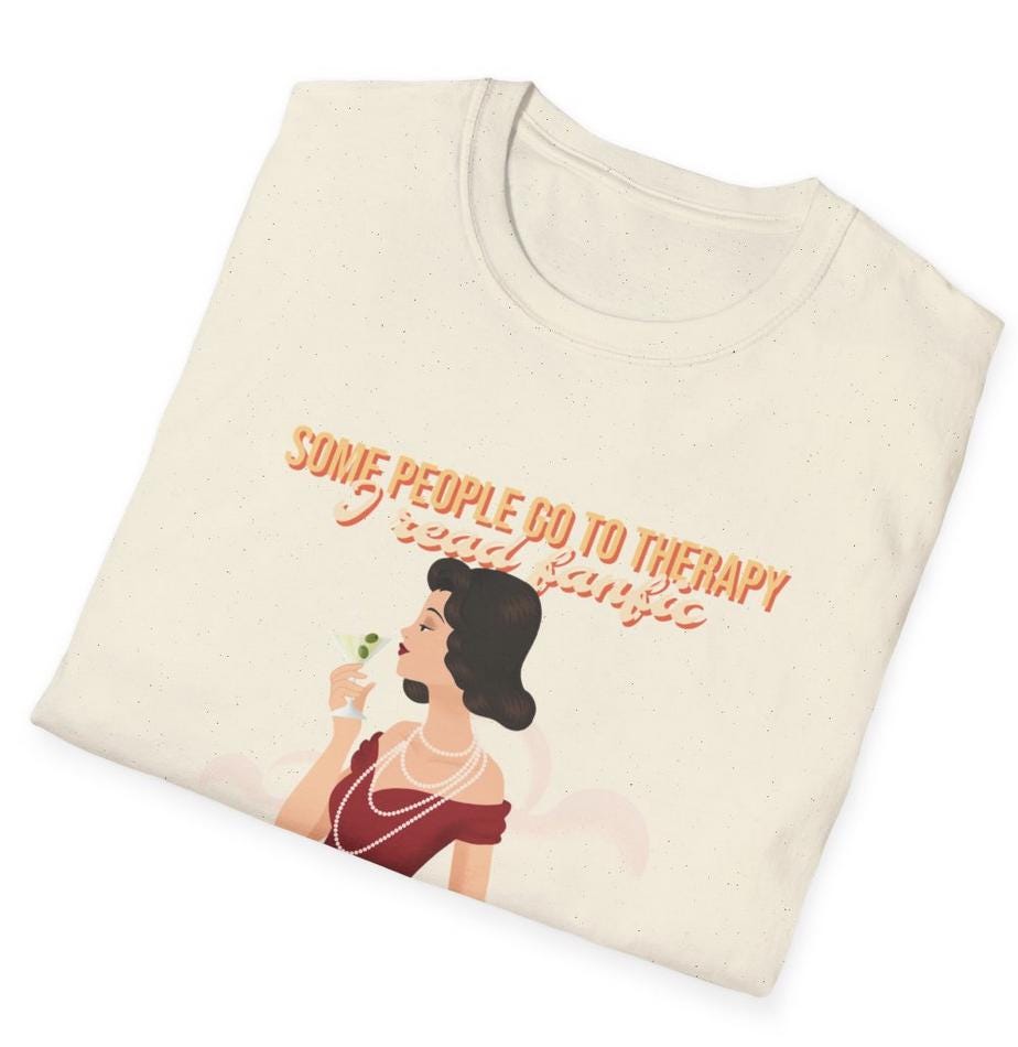 Kpop Fan Shirt, Some People Go to Therapy I Read Fanfic Tee, Funny Fanfiction Merch, Aesthetic Outfit, Unisex Cotton T-Shirt