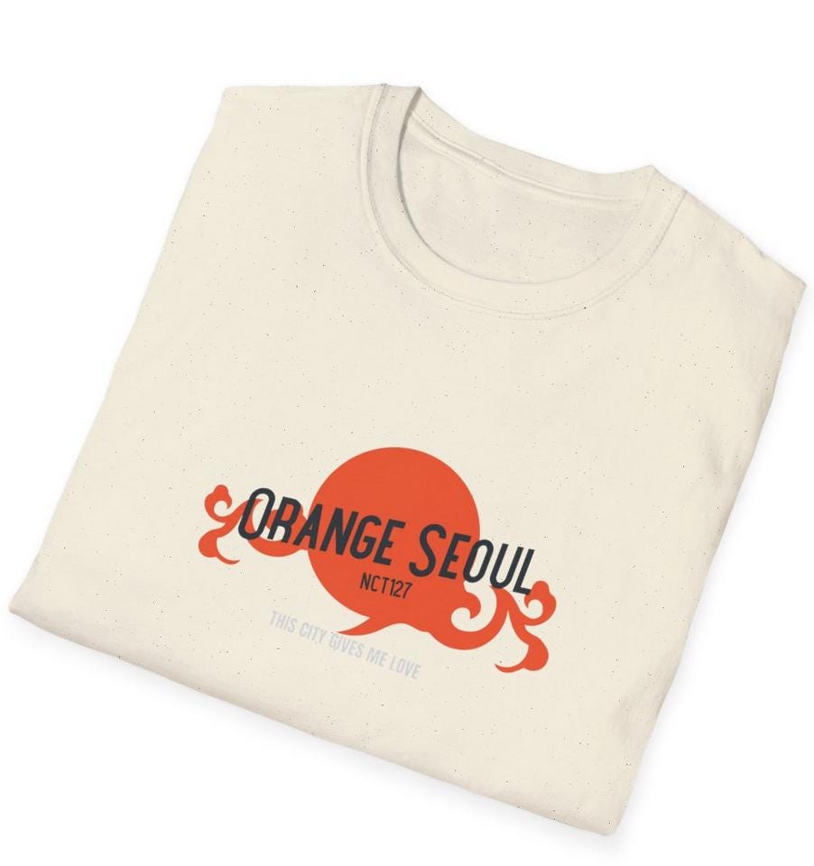 NCT 127 Kpop Shirt, Orange Seoul Tee, Fan Merch, Concert Outfit, Unisex Cotton T-Shirt