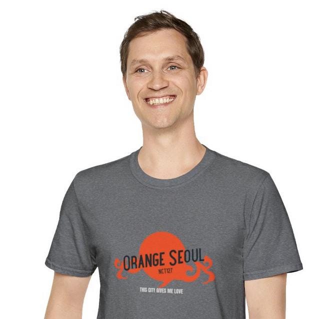 NCT 127 Kpop Shirt, Orange Seoul Tee, Fan Merch, Concert Outfit, Unisex Cotton T-Shirt