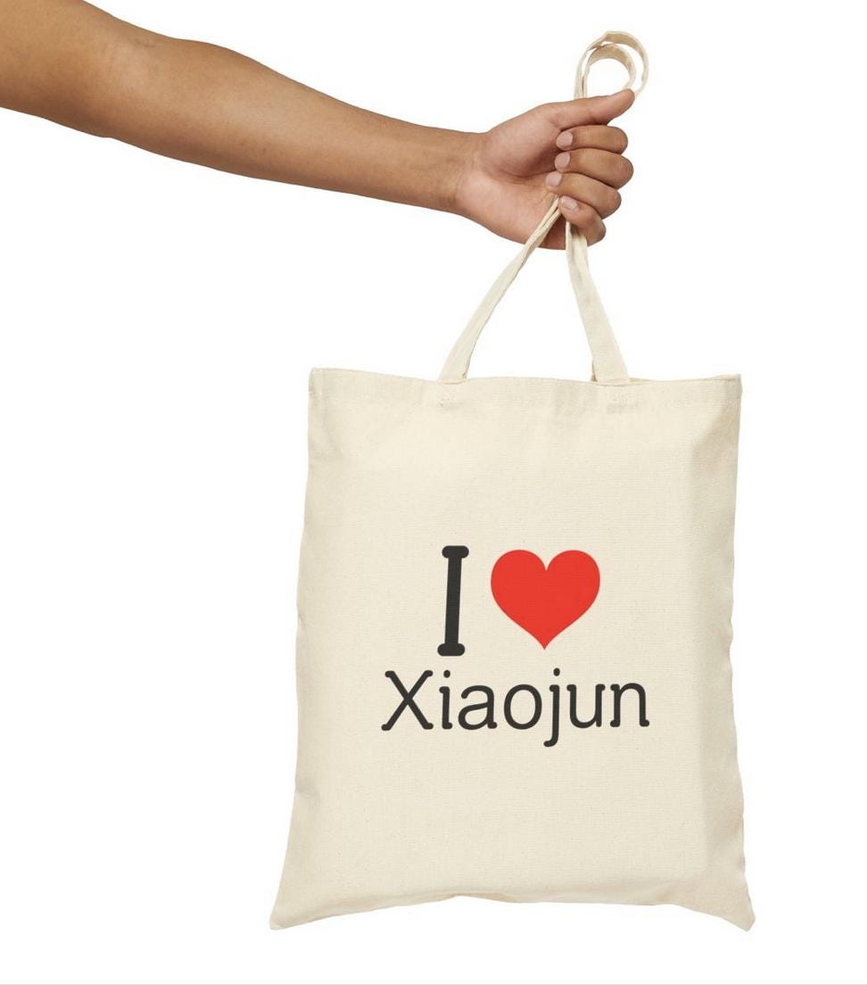 WayV Kpop, I Love Xiaojun Tote, Aesthetic Outfit, Fan Merch, Unisex Cotton Tote Bag