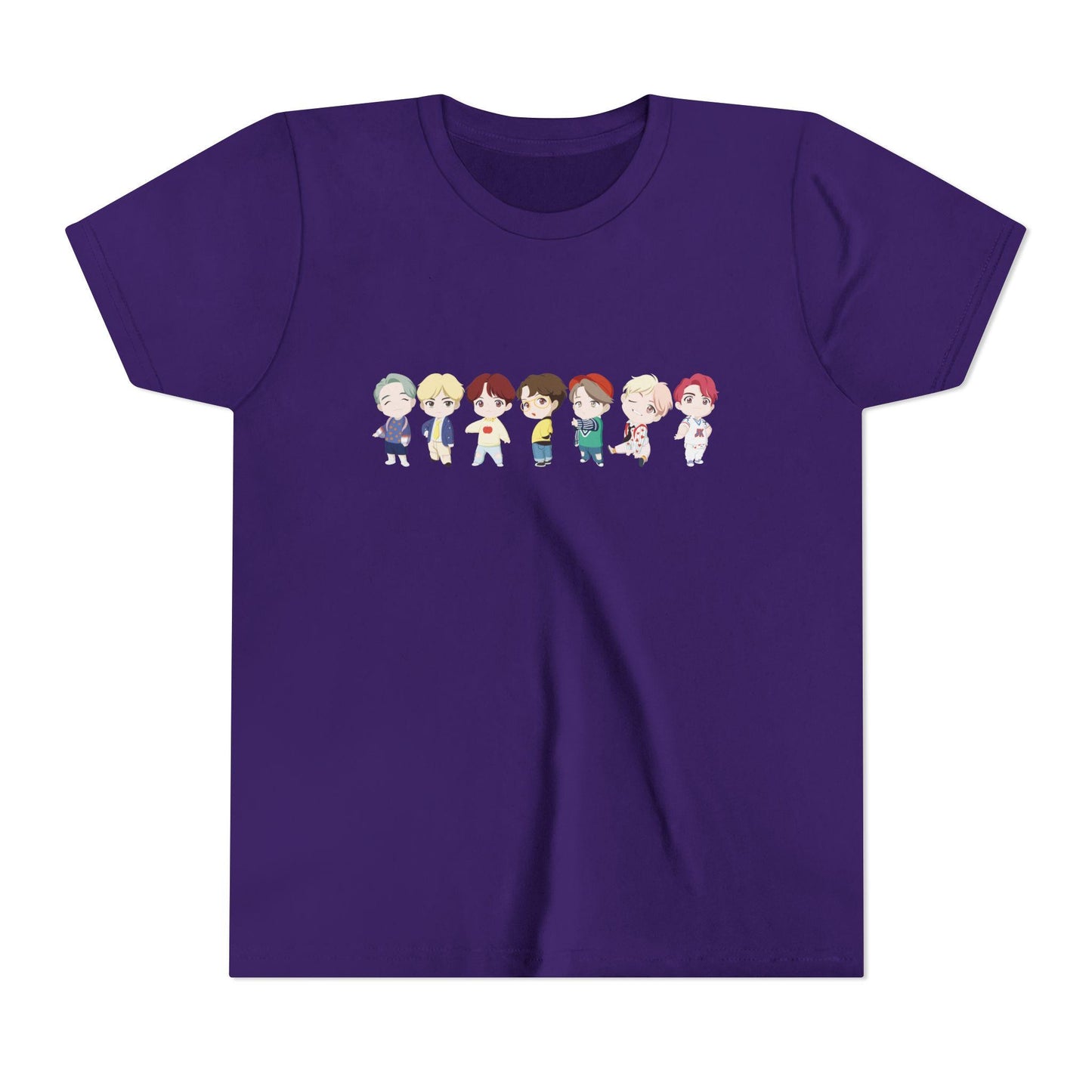 BTS TinyTAN Kids Shirt, Idol Lineup Kpop Tee, Cute Cartoon Characters, Army Youth Fan Shirt