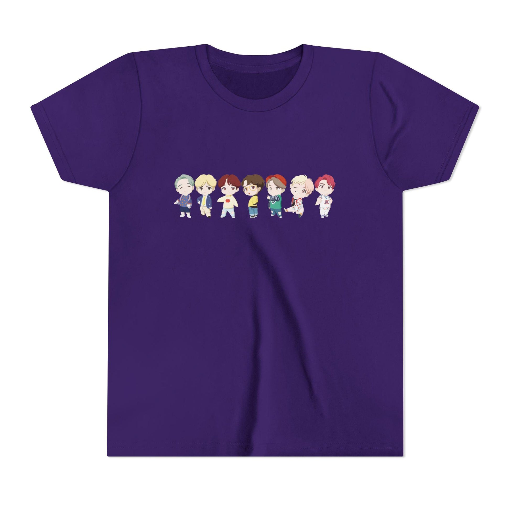 BTS TinyTAN Kids Shirt, Idol Lineup Kpop Tee, Cute Cartoon Characters, Army Youth Fan Shirt