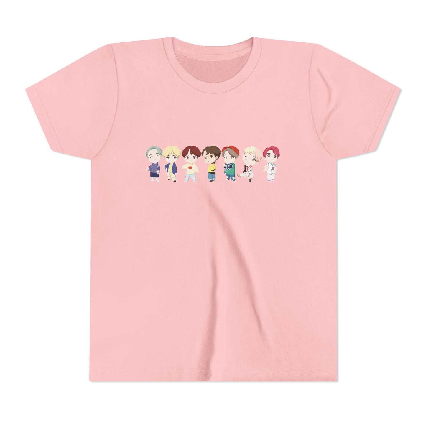 BTS TinyTAN Kids Shirt, Idol Lineup Kpop Tee, Cute Cartoon Characters, Army Youth Fan Shirt