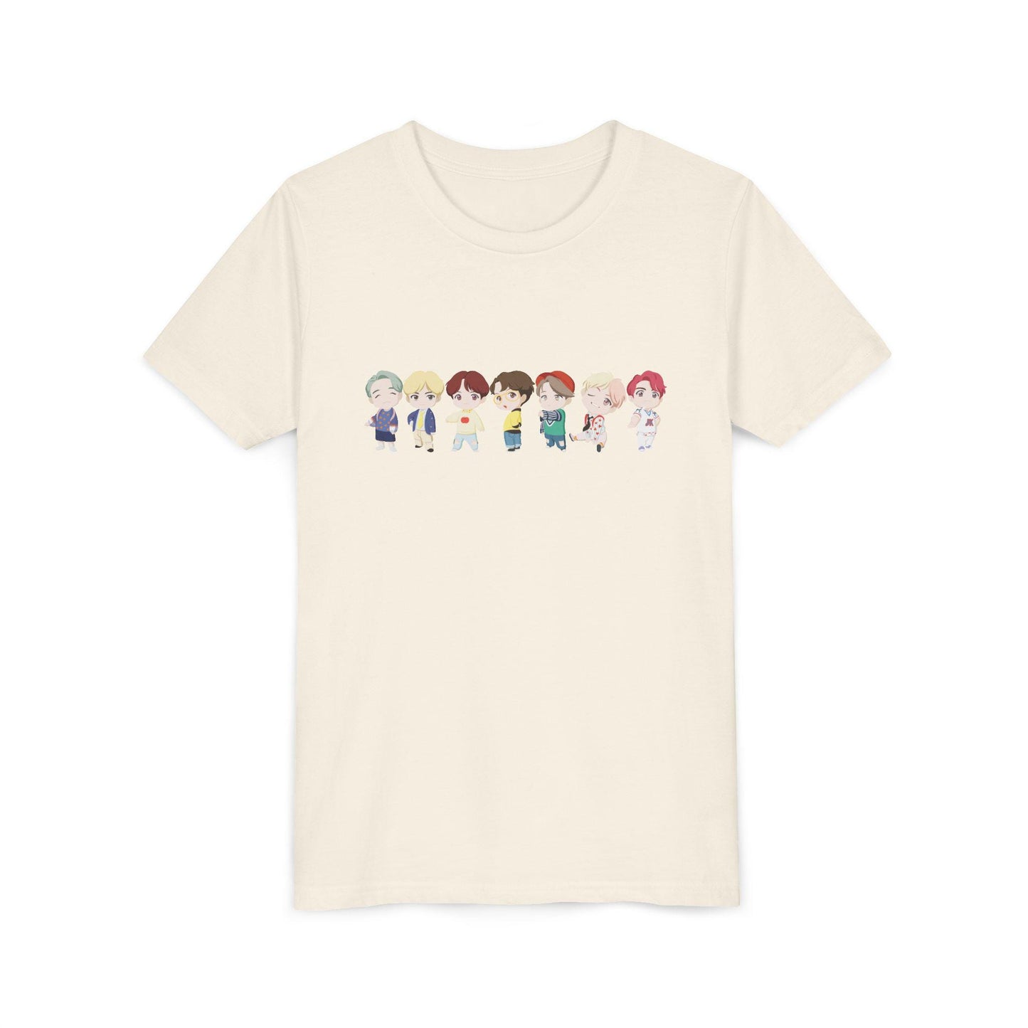 BTS TinyTAN Kids Shirt, Idol Lineup Kpop Tee, Cute Cartoon Characters, Army Youth Fan Shirt