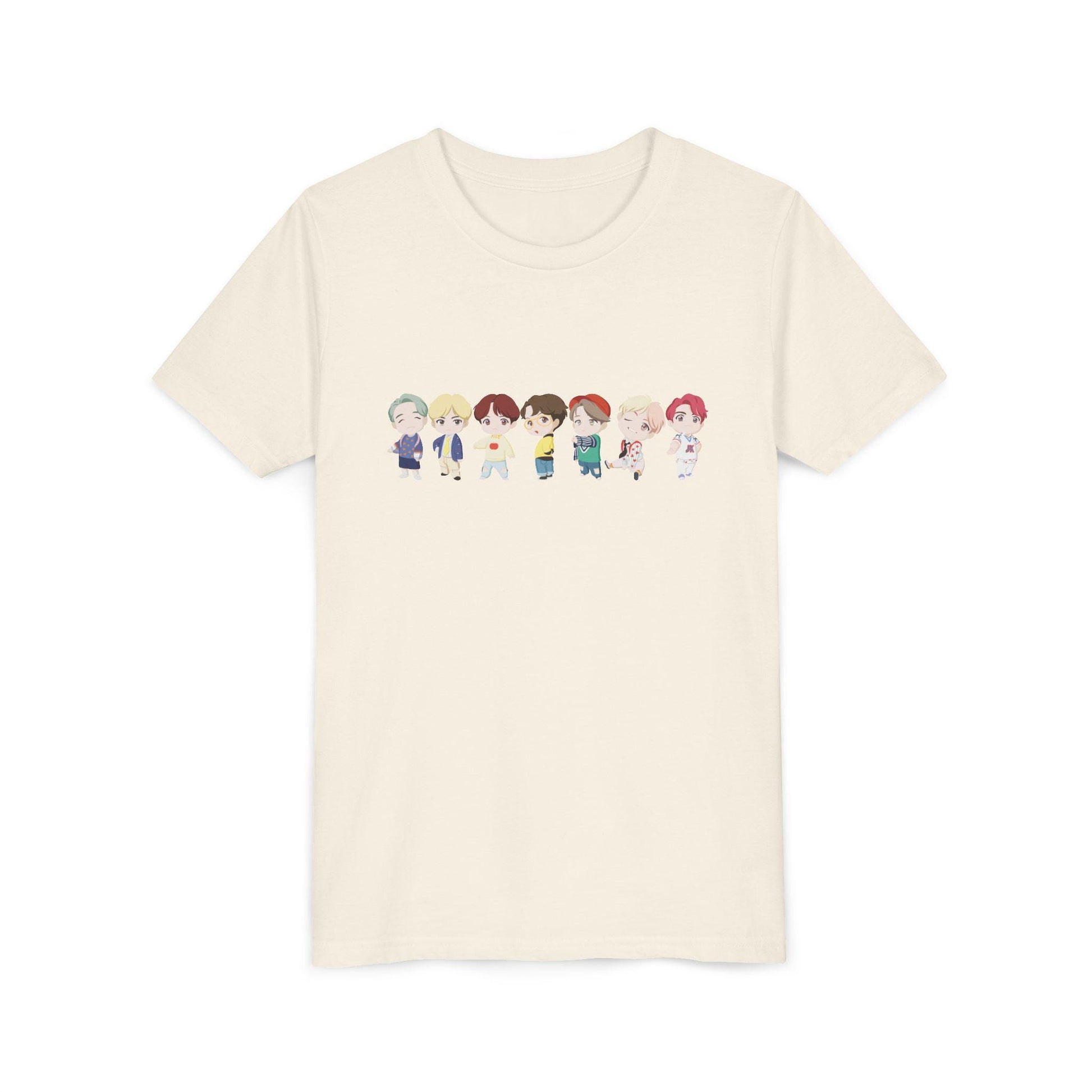 BTS TinyTAN Kids Shirt, Idol Lineup Kpop Tee, Cute Cartoon Characters, Army Youth Fan Shirt