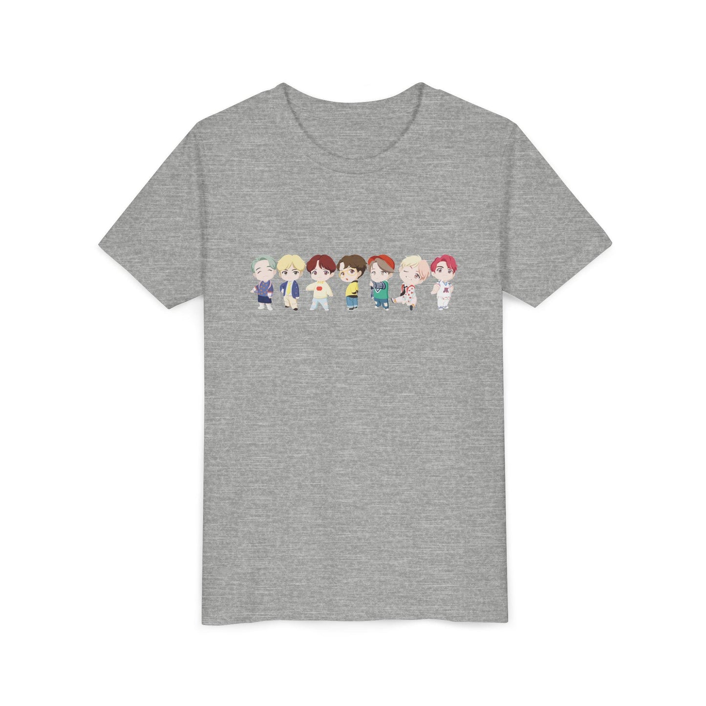 BTS TinyTAN Kids Shirt, Idol Lineup Kpop Tee, Cute Cartoon Characters, Army Youth Fan Shirt