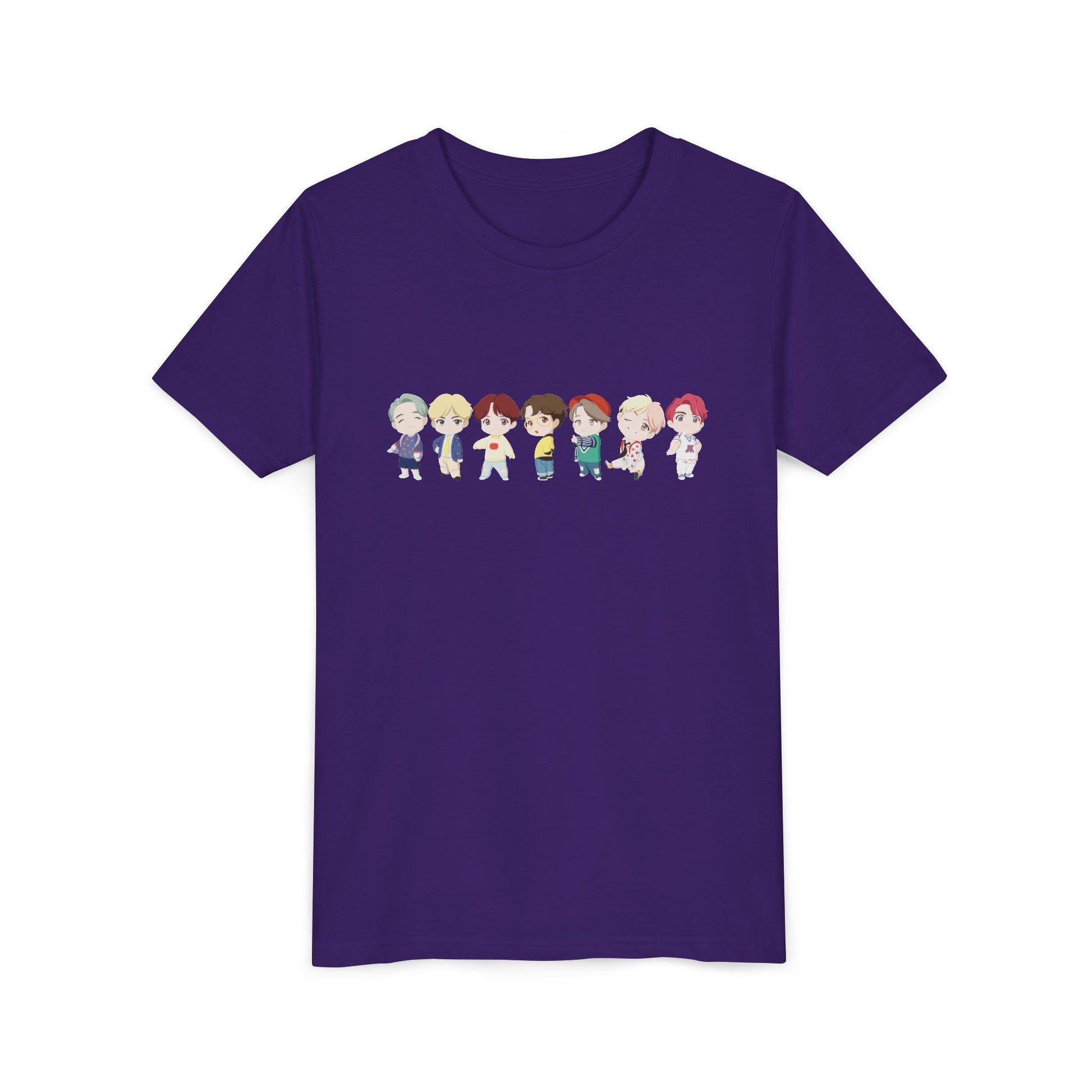 BTS TinyTAN Kids Shirt, Idol Lineup Kpop Tee, Cute Cartoon Characters, Army Youth Fan Shirt