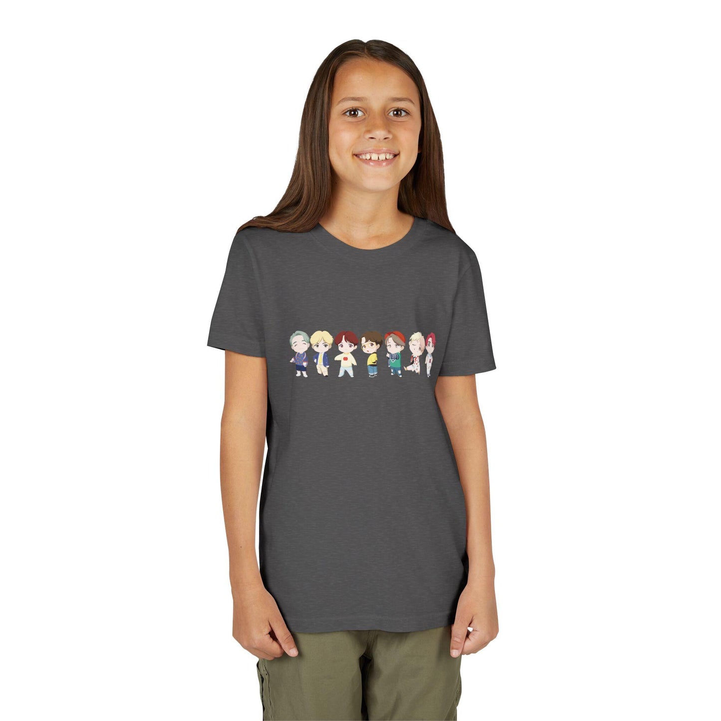 BTS TinyTAN Kids Shirt, Idol Lineup Kpop Tee, Cute Cartoon Characters, Army Youth Fan Shirt