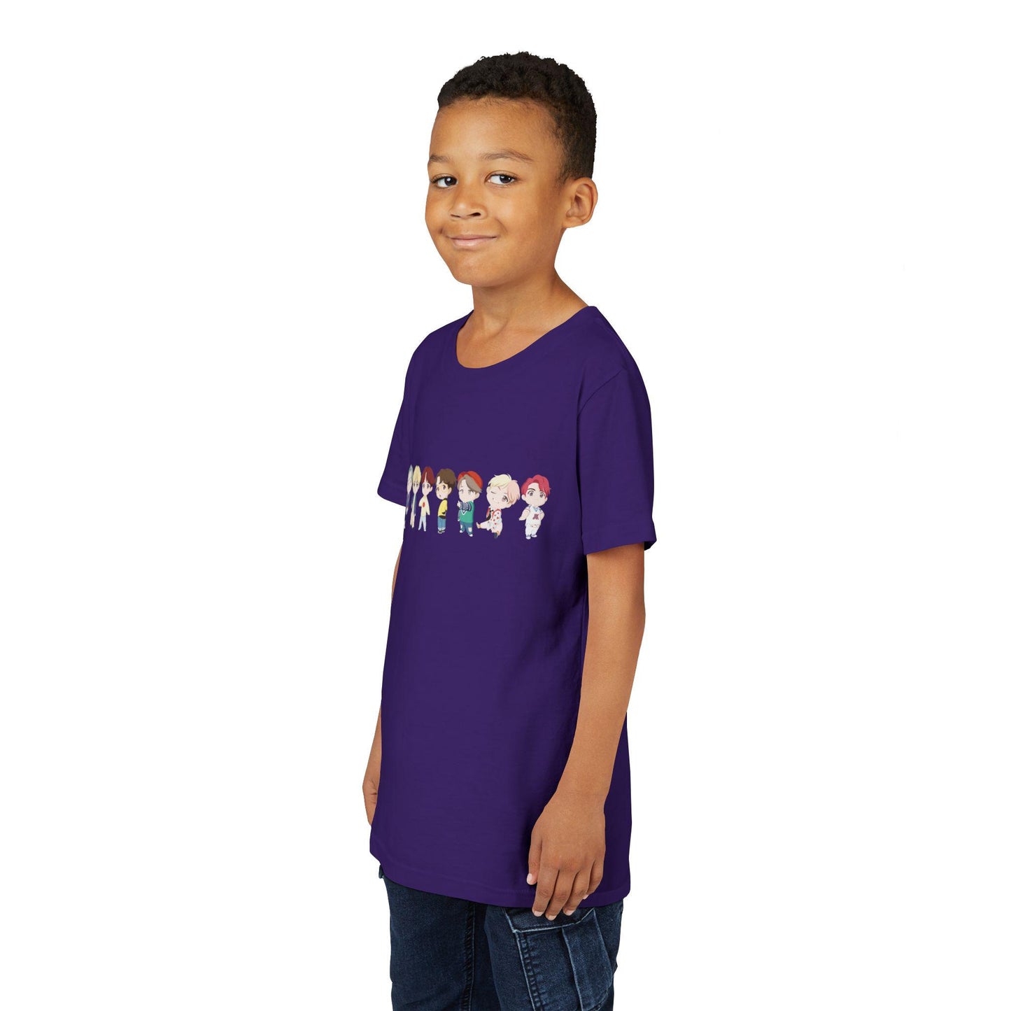 BTS TinyTAN Kids Shirt, Idol Lineup Kpop Tee, Cute Cartoon Characters, Army Youth Fan Shirt