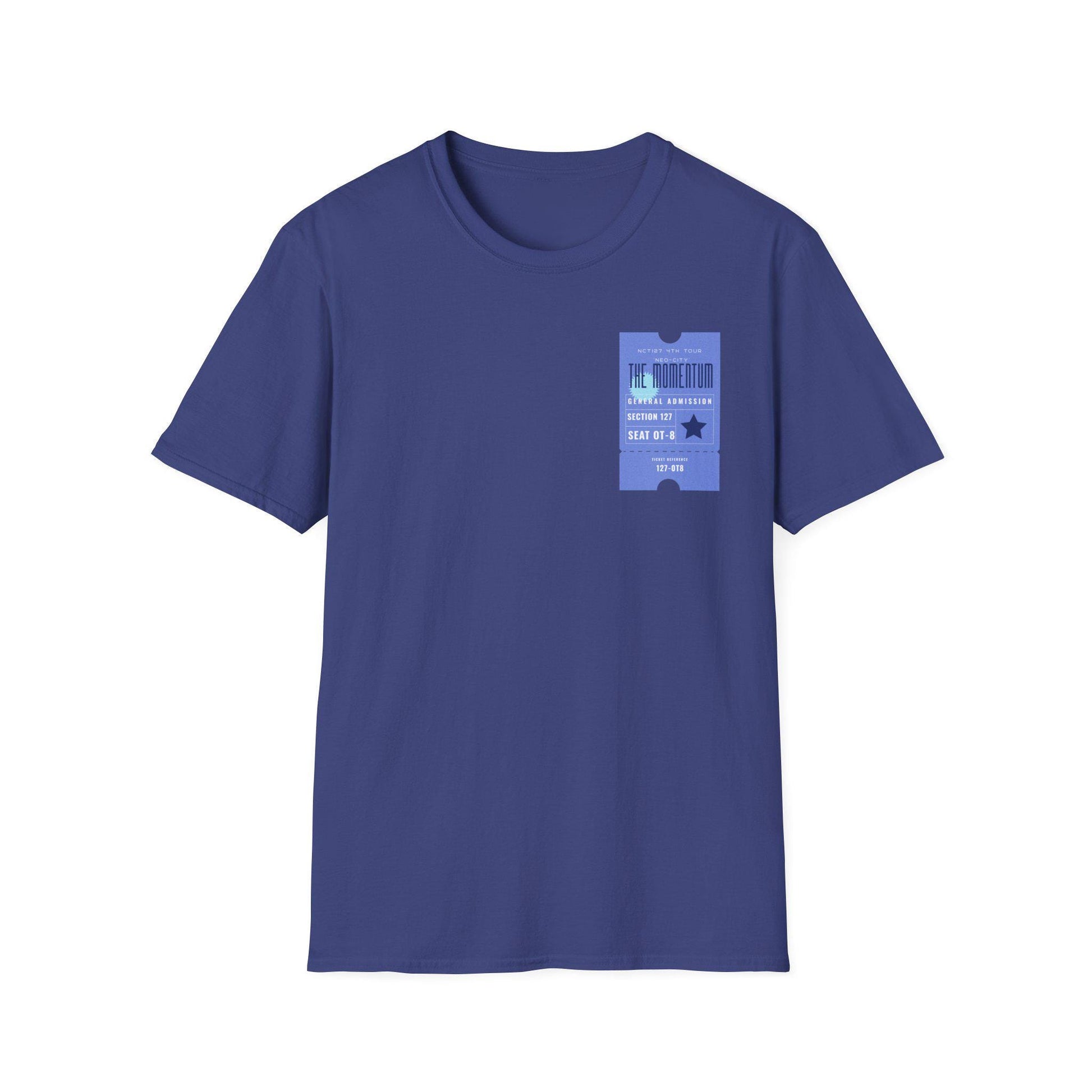 NCT 127 Tour Shirt, Momentum Inspired Ticket Graphic Tee, Kpop Fan Merch, Unisex Cotton T-Shirt