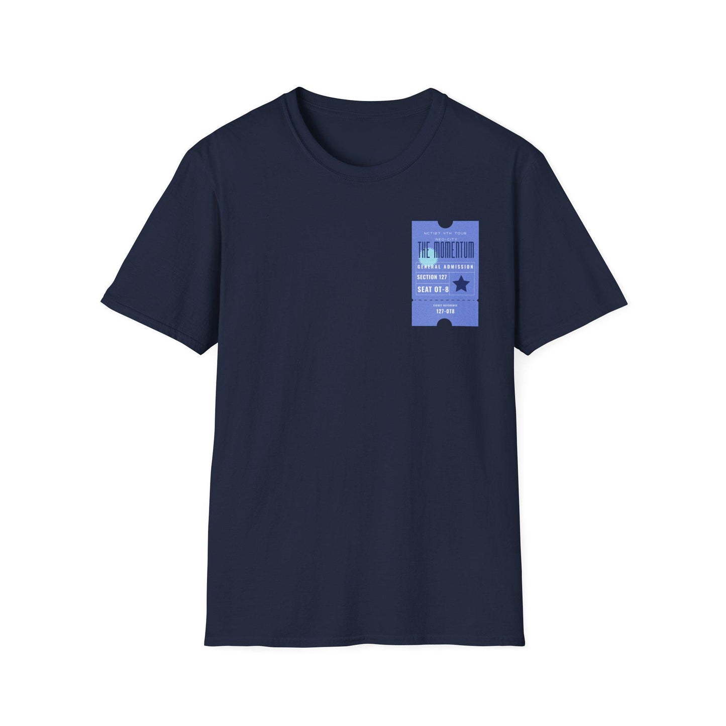 NCT 127 Tour Shirt, Momentum Inspired Ticket Graphic Tee, Kpop Fan Merch, Unisex Cotton T-Shirt