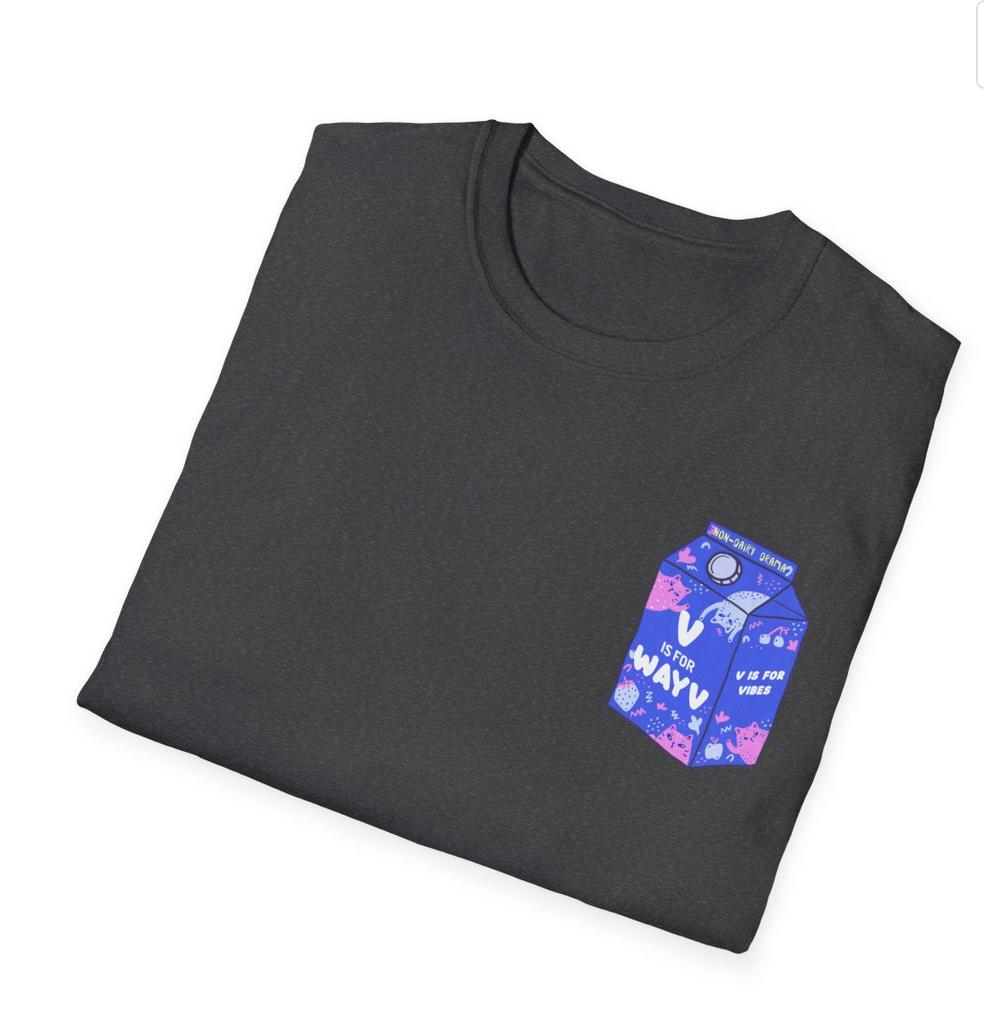 WayV Kpop Shirt, Non Dairy Drama Tee, V Is For WayV Milk Carton Graphic, Funny Fan Merch