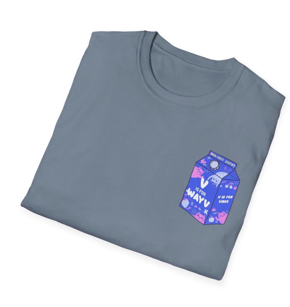 WayV Kpop Shirt, Non Dairy Drama Tee, V Is For WayV Milk Carton Graphic, Funny Fan Merch