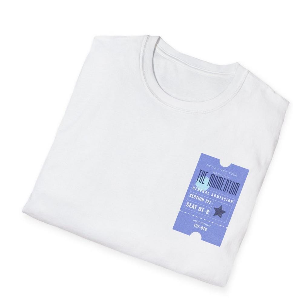 NCT 127 Tour Shirt, Momentum Inspired Ticket Graphic Tee, Kpop Fan Merch, Unisex Cotton T-Shirt