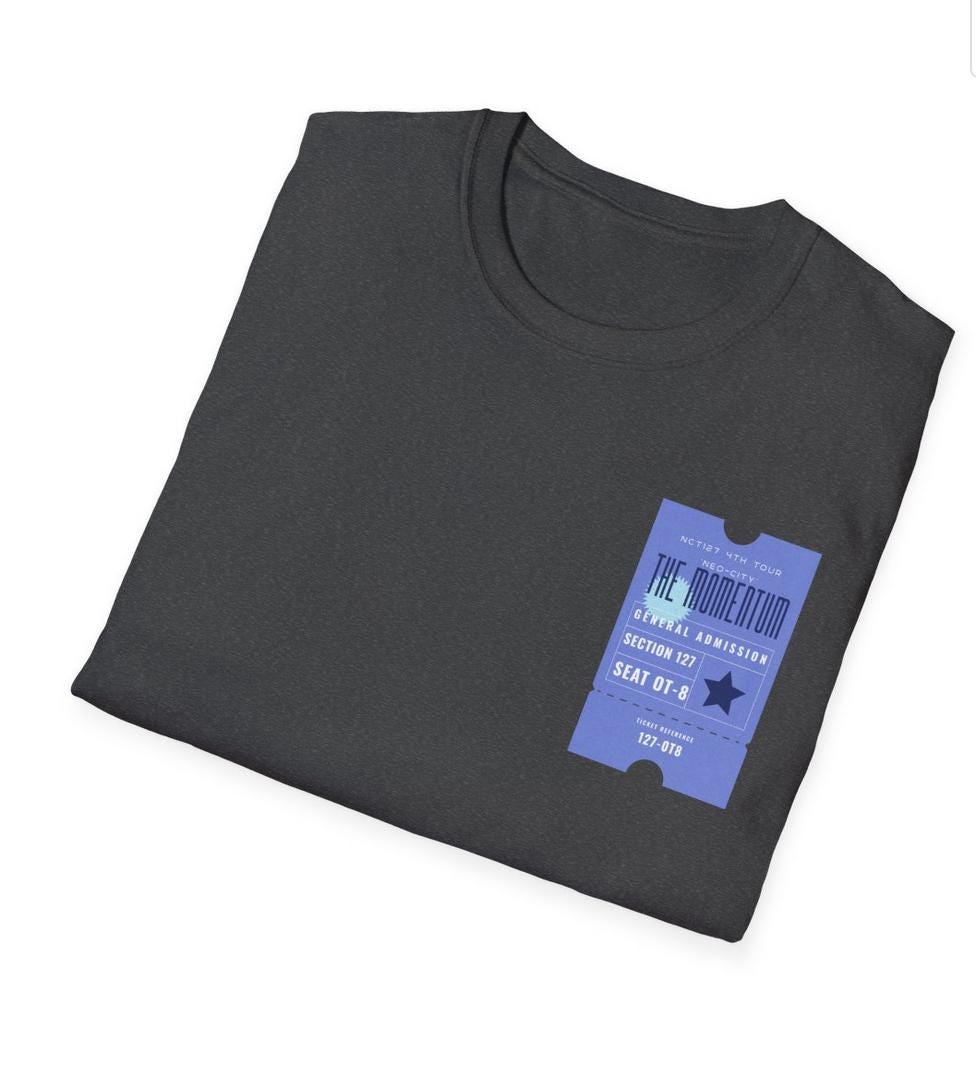 NCT 127 Tour Shirt, Momentum Inspired Ticket Graphic Tee, Kpop Fan Merch, Unisex Cotton T-Shirt