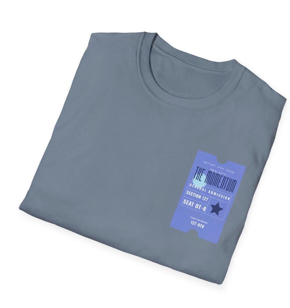 NCT 127 Tour Shirt, Momentum Inspired Ticket Graphic Tee, Kpop Fan Merch, Unisex Cotton T-Shirt