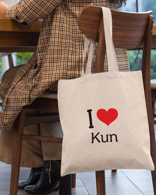 WayV Kpop, I Love Kun Tote, Aesthetic Outfit, Fan Merch, Unisex Cotton Tote Bag