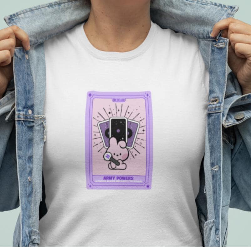 BTS Kpop Shirt, BT21 Cooky Tarot Tee, Fan Merch, Concert Outfit, Unisex Cotton T-Shirt